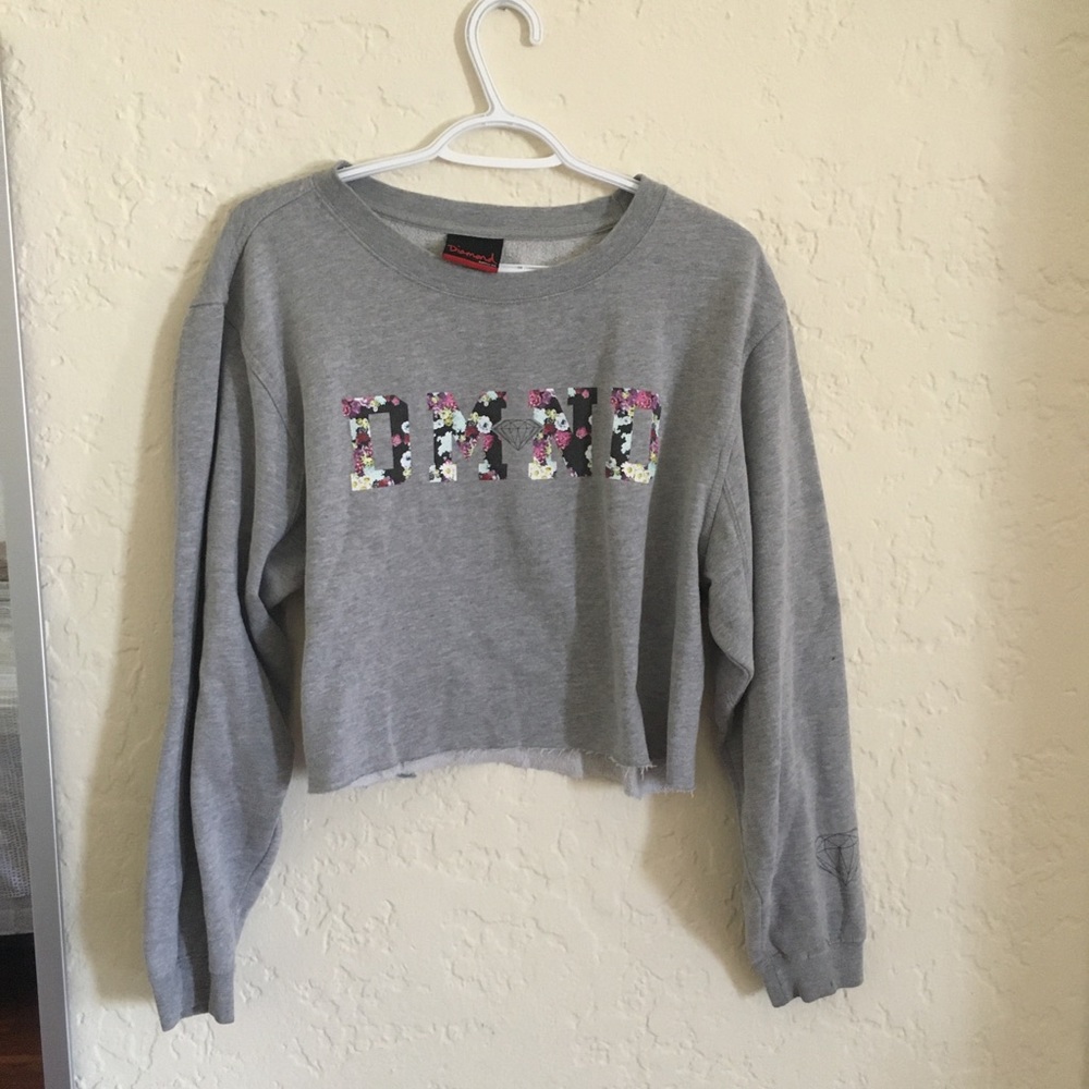 Diamond supply co crop crew neck sweater